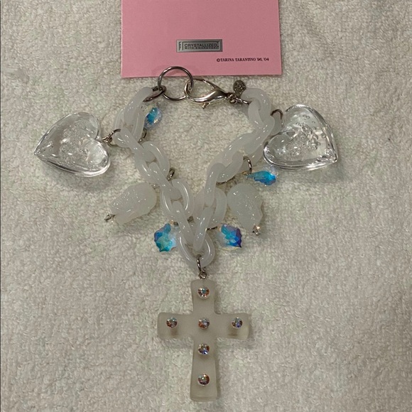 Tarina Tarantino Clear Cross and Skull Bracelet